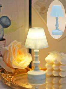 1pc Vintage Mini Desk Lamp With Battery, Warm LED Night Light, Battery Powered Small Table Lamp For Bedroom, Bedside, Office, Dorm And Party Decor - Huang Guang - View 10