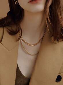 1 件真 925 纯银绳链项链女士男士颈饰，18K 金和 14K 镀金项链链，适用于吊坠，链厚 1.2/1.5/1.7 毫米