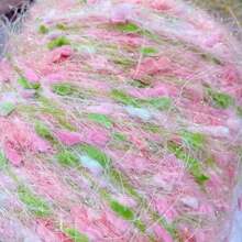 特殊跳舞羽毛毛球紗，柔軟光滑閃爍毛線，DIY編織圍巾或披肩 - 彩色 - 查看 6