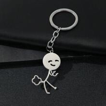 One Large Cartoon Couple Pendant Funny Personalized Graffiti Matchstick Stainless Steel Keychain Key Ring Pendant Car Keychain Bag Pendant Shoulder Bag Crossbody Bag Tote Bag Party Holiday Gift Birthday Valentine Teenage Girl Female College Student Teacher Car Accessories Bag Charm School College Cute Goth Y2k
