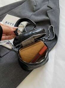 Fashionable Mini Square Crossbody Bag With Chain Strap