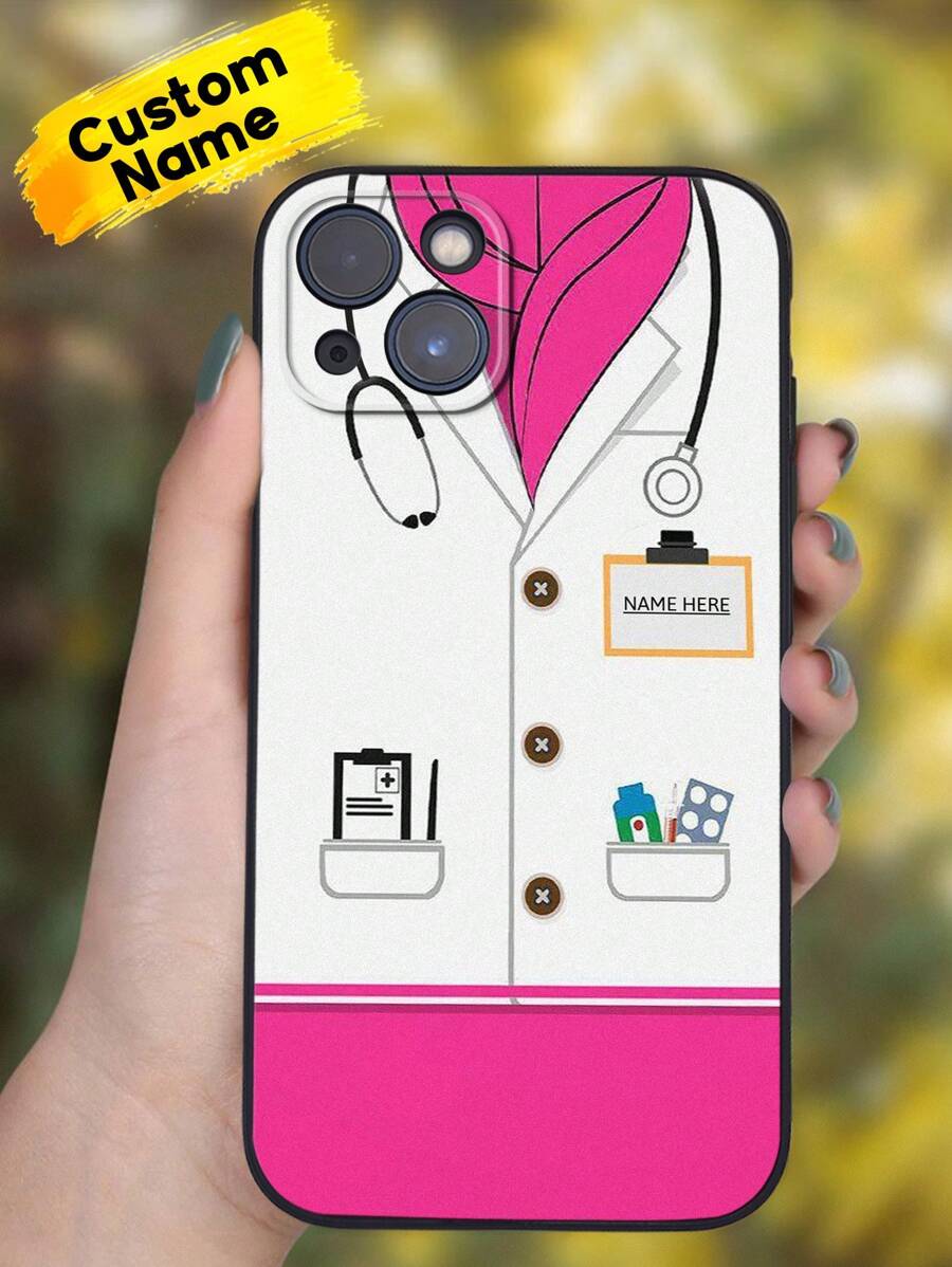 1 pieza Funda personalizada para teléfono de enfermera con nombre personalizado, funda de teléfono para enfermeras, funda de teléfono médico/de enfermería, serie de teléfonos, funda para Pro/Pro Max/X/XR/XS/XS Mini/Max, funda de teléfono TPU, regalo con significado para médicos, regalo del Día de la Enfermera, adecuado para parejas, ideal para San Valentín, cumpleaños y aniversarios - Multicolor - Ver 1