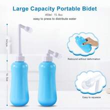 1pc 360ml&450ml Portable Bidet (12oz&15.8oz) Peri Bottle Travel Bidets The Ultimate Feminine Care Tool For On-The-Go Hygiene(Blue And Pink)