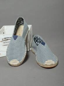 条纹透气亚麻鞋底平底鞋、橡胶鞋底封闭式编织纤维亚麻鞋、手工编织复古缝线渔夫鞋、透气编织纤维亚麻鞋、低帮潮流鞋、百搭乐福鞋、一脚蹬休闲鞋、男女通用乐福鞋、健身鞋、涉水鞋、赤足鞋