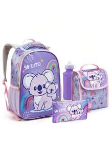 WEB BOLSAS Kit Conjunto Mochila Infantil Menina Escolar Animais Cute Lançamento