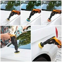 Car Wash Kit,11pcs 3inch Buffing Sponge Pad Set Car Polishing Disc Auto Buffing Waxing Sponge Car Polisher Drill Adapter Cleaning Tool - Apricot - View 4