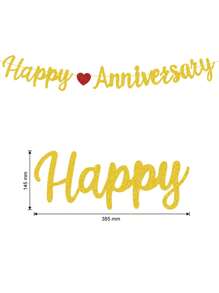 1 套，周年快乐 DIY 串闪光横幅，周年派对装饰，我们仍然做，结婚周年快乐派对装饰用品黑红色闪光，圣诞节 - 彩色 - 查看 2