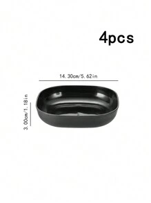 4pcs/32pcs Plastic Dinnerware Set, Lightweight Reusable Tableware Set Including 8 Plates, 4 Bowls, 4 Cups, 4 Knives, 4 Forks, 4 Spoons, Ideal For 4 People School Supplies,Christmas Gift - Black - View 14