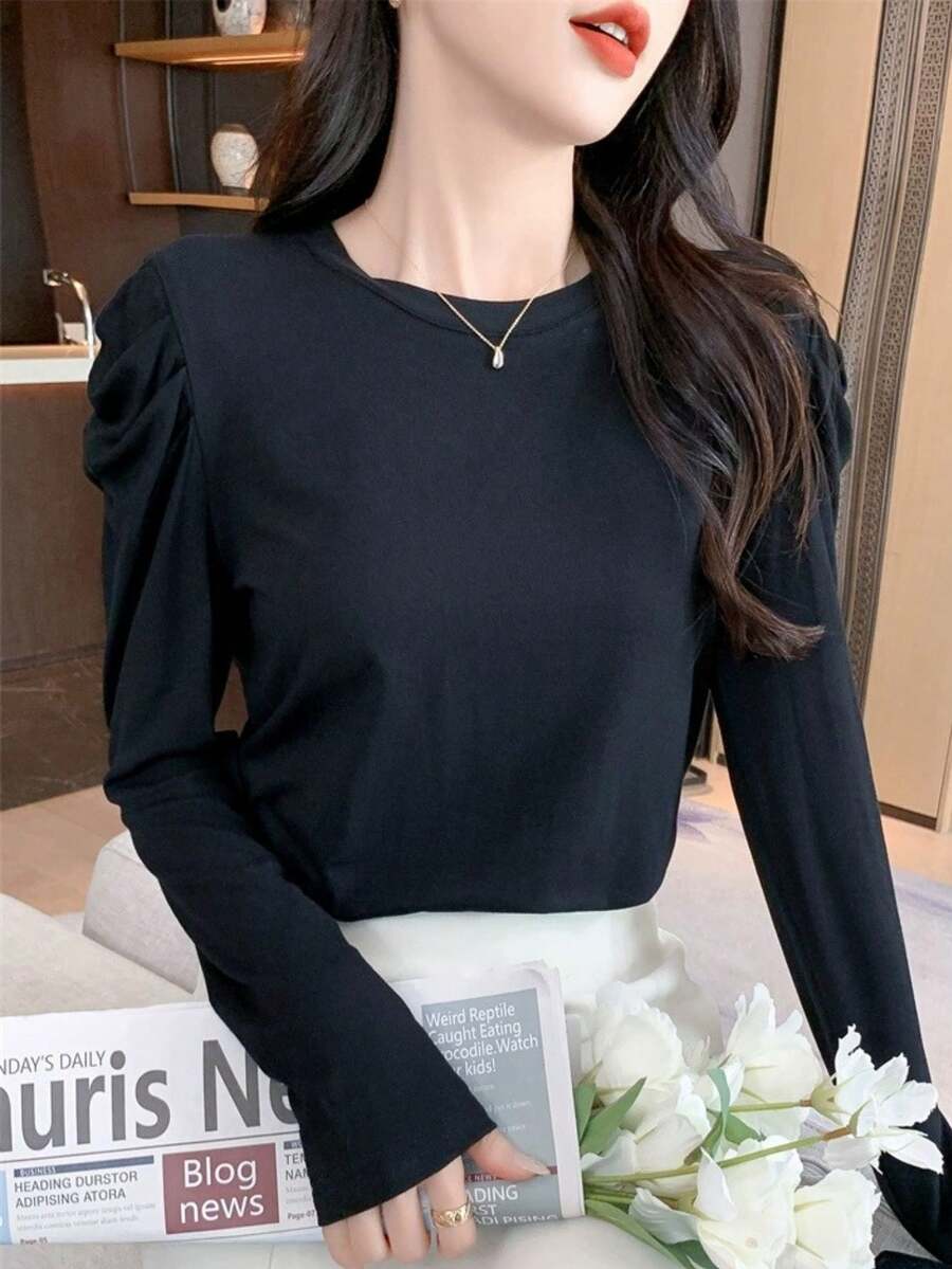 Women Tops - 黑色 - 查看 1