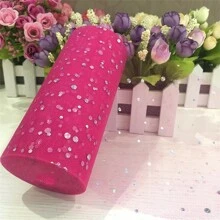 10 碼 6 英寸銀漆亮片軟蕾絲捲軸，適用於派對裝飾 DIY 手工藝，芭蕾舞裙配件，婚禮背景布幕，舞台裝飾，縫紉網布 - 彩色 - 查看 31