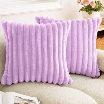 1 Piece Of Plain Cushion Cover Without Filling, Used As A Faux Rabbit Velvet Pillowcase For Sofas, For Home Decoration