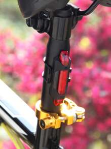 2 piezas Luz delantera para bicicleta, súper brillante, luz de advertencia para conducir de noche, equipo de ciclismo para exteriores, set de luces para bicicleta, 1 luz delantera y 1 luz trasera - Multicolor - Ver 3