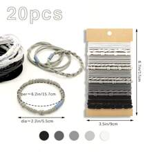 20 Dây Buộc Tóc Vòng Tay Phong Cách Bohemian Boho Cho Nữ, Dây Buộc Tóc Co Giãn Màu Cà Phê Không Bị Hư Hại, 4 Kiểu Buộc Tóc Đuôi Ngựa Khác Nhau - Nhiều màu - Xem 4