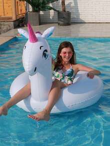 Adults' Inflatable Unicorn Water Float Lounger Swimming Ring Pool Float - White - View 5