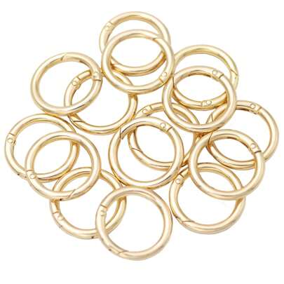 Trigger Spring O Rings Round Carabiner Clip Snap  DIY Making Accessories For Keyrings Buckle, Bags,Purses (Gold, 1.5 Inch)