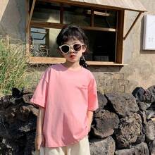 青少年女孩短袖 T 恤，2025 年夏季新品，青少年女孩和青少年休闲 T 恤 - 粉色 - 查看 4