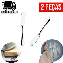 Kit 2 Espátula para Manteiga Patê e Geleia de Aço Inox Cozinha Multiuso - Prata - Visão 1
