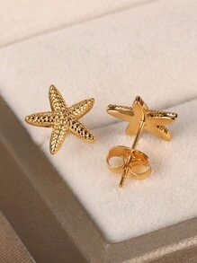 1 Đôi bông tai hình sao biển dễ thương, phù hợp cho phụ nữ và bé gái, họa tiết duyên dáng, trang sức thời trang mùa hè đi biển, phụ kiện quà tặng. - sao biển - Xem 6