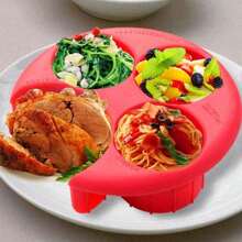 1 thiết bị kiểm soát khẩu phần thực phẩm nhà bếp, đĩa chia, đĩa cố định thực phẩm, dụng cụ giảm cân, nhà bếp, bữa tiệc bãi biển mùa hè, thực phẩm, cắm trại, sắp xếp, trang trí phòng, đồ dùng nhà bếp. - Đỏ - Xem 2