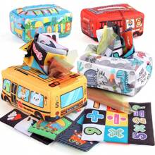 1 盒 15 件婴儿纸巾玩具，蒙特梭利感官丝巾，适合 1 岁婴儿的益智牢不可破的纸