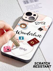 1 pieza Funda de teléfono personalizada con nombre, funda de teléfono de TPU, funda de teléfono personalizada con nombre, funda de teléfono inspirada en el viaje, protección a prueba de golpes para tu teléfono, serie de teléfonos, funda para Phone Pro /Pro Max/X/ XR/XS/ XS Mini/Max, regalo único para ella/él, novio, novia, amante, esposa, esposo, ideal para el Día de San Valentín, el Día de la Madre, cumpleaños, aniversarios, graduación, bodas, Día del Padre