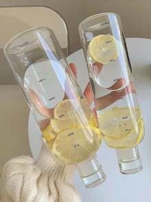 Botella de agua de plástico de 500ml/750ml con marcas de tiempo para niñas, botella de agua linda para ir al gimnasio y la escuela, 1 pieza, para exteriores, campamento