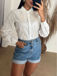 Women Blouses - White - View 2