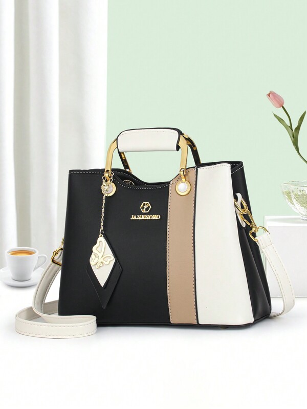1pc Latest Color Block Women's Bag, Versatile Casual Elegant Bag, Shoulder/Handheld/Crossbody Bag, Suitable For Ladies' Daily Dating Gifts, Mother Day Gifts, Mom Gifts, Mommy's Essentials Mommy Bag For Going Out, Best Mother's Day Gift Ideas, Eye-Catching Work Bags For Women
