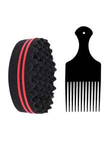 2 件/套女士卷发海绵扭发海绵、理发刷海绵、卷发造型工具、卷发、辫子波浪护发工具带拨片 - 彩色 - 查看 9