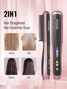 K.SKIN Aparat de îndreptat părul profesional cu încălzire rapidă, pieptene electric cald, îndreptător de păr, îngrijire personală, perie multifuncțională de coafură