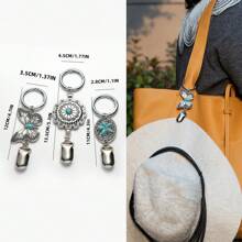 New Vintage Butterfly Shape Leather Travel Hat Clip, Outdoor Backpack Luggage Storage Clip, Multi-Purpose Straw Hat Clip, Hat Accessory, Hat Holder - Silver - View 3