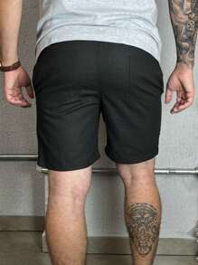 Men Shorts - 黑與白 - 查看 4