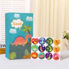 30 stuks dinosaurus feestzakjes dikke papieren dinosaurus cadeauzakjes dinosaurus feestzakjes geurloze snoepzakjes met 36 stickers voor kinderfeestjes verjaardag babyshowers terug naar school valentijnsdag