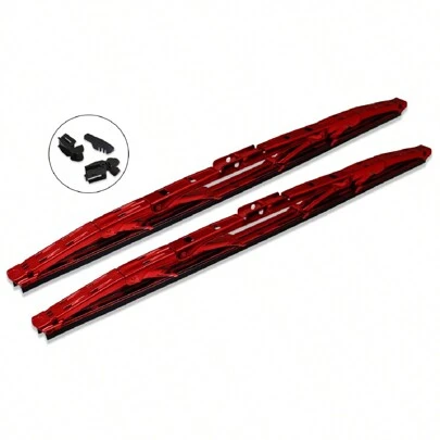 Jgo Plumilla Doble 18" Rojo Metalizado: Claridad y Estilo para Tu Vehículo