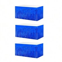 6 Packs Pink Foil Fringe Table Skirts, Tinsel Table Skirt Streamers Garland For Rectangle Table, Parade Floats, Mardi Gras, Valentine's Day, Birthday Banquet Party Decoration (29x108.3 Inch) - 3pcs - View 7