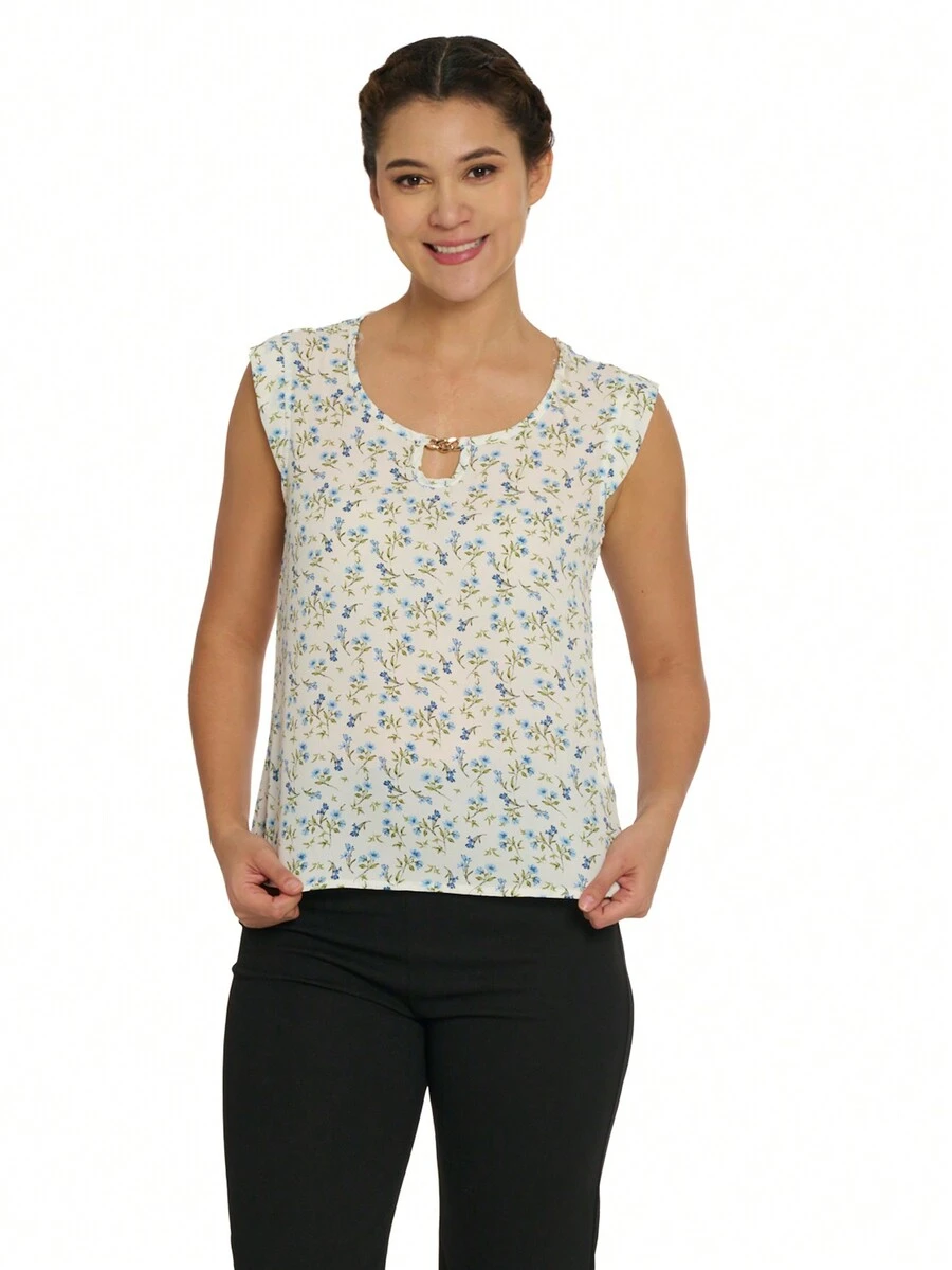Blusa aplicación de metal - Azul - Ver 1