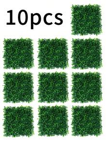 2/10/20 piezas, Paneles de boj artificial de plástico, Tablero de hojas artificiales de plástico verde para decoración de pared, Adecuado para decoración, pared, fiesta, exterior, decoración interior sencilla DIY (10in*10in), Día de San Valentín, Regalo, Cumpleaños, Graduación, Plantas falsas