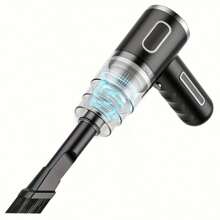 1 pièce Aspirateur de voiture sans fil rechargeable avec double filtre, aspiration puissante, portable, à main, mini souffleur de poussière pour la maison et l'automobile