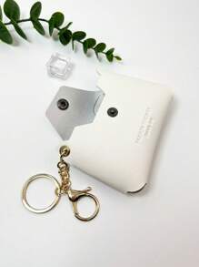 1入組可愛動物卡片錢包創意錢包掛件，適用於卡片、駕照、汽車鑰匙等，適用於女性 - 白色 - 查看 2
