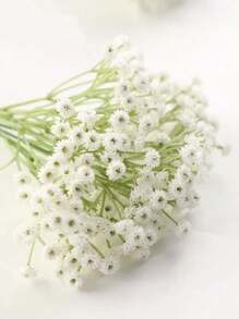 3 piezas/6 piezas/12 piezas Flores artificiales realistas de color verde niebla, flores falsas blancas de tacto real para ramos de boda, centros florales y decoración navideña, regalos para compañeros de clase y maestros