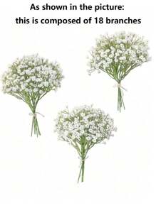 3 piezas/6 piezas/12 piezas Flores artificiales realistas de color verde niebla, flores falsas blancas de tacto real para ramos de boda, centros florales y decoración navideña, regalos para compañeros de clase y maestros