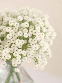 3 piezas/6 piezas/12 piezas Flores artificiales realistas de color verde niebla, flores falsas blancas de tacto real para ramos de boda, centros florales y decoración navideña, regalos para compañeros de clase y maestros