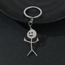One Large Cartoon Couple Pendant Funny Personalized Graffiti Matchstick Stainless Steel Keychain Key Ring Pendant Car Keychain Bag Pendant Shoulder Bag Crossbody Bag Tote Bag Party Holiday Gift Birthday Valentine Teenage Girl Female College Student Teacher Car Accessories Bag Charm School College Cute Goth Y2k