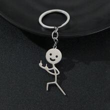 One Large Cartoon Couple Pendant Funny Personalized Graffiti Matchstick Stainless Steel Keychain Key Ring Pendant Car Keychain Bag Pendant Shoulder Bag Crossbody Bag Tote Bag Party Holiday Gift Birthday Valentine Teenage Girl Female College Student Teacher Car Accessories Bag Charm School College Cute Goth Y2k