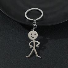 One Large Cartoon Couple Pendant Funny Personalized Graffiti Matchstick Stainless Steel Keychain Key Ring Pendant Car Keychain Bag Pendant Shoulder Bag Crossbody Bag Tote Bag Party Holiday Gift Birthday Valentine Teenage Girl Female College Student Teacher Car Accessories Bag Charm School College Cute Goth Y2k