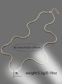 Nooxian Cubic Zirconia Round Charm Necklace - Silver - View 6