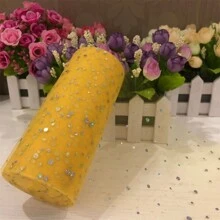 10 碼 6 英寸銀漆亮片軟蕾絲捲軸，適用於派對裝飾 DIY 手工藝，芭蕾舞裙配件，婚禮背景布幕，舞台裝飾，縫紉網布 - 彩色 - 查看 14