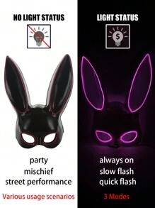1 mascarilla LED V-Face, 1 par de dedales iluminados, 1 mascarilla LED de signo de dólar, 1 mascarilla LED de calavera, 1 mascarilla LED de conejito, máscara de conejita, máscara de pirata de un solo ojo, máscara de cosplay de fiesta y carnaval, suministros para hacer ambiente de fiestas, accesorios de evento festivo, lámpara mágica de dedo brillante, accesorios de fiesta para hacer bromas, accesorios mágicos, accesorios de fiesta, baile de dedo brillante, máscara decorativa de broma, 3 modos de luz, juguetes de fiesta familiares, accesorios de fiesta para hombres y mujeres, máscaras de disfraz de Navidad, Halloween y Pascua, regalo de fantasía - Multicolor - Ver 32