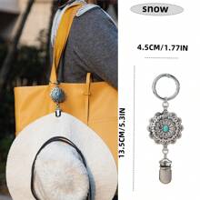 New Vintage Butterfly Shape Leather Travel Hat Clip, Outdoor Backpack Luggage Storage Clip, Multi-Purpose Straw Hat Clip, Hat Accessory, Hat Holder - Silver - View 8