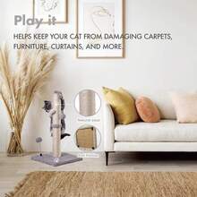 Bài cào cho mèo Thông tin cơ bản cao cấp Kitten Scratcher Sisal Bài cào có bóng treo 22" dành cho mèo con hoặc mèo nhỏ hơn (22 inch dành cho mèo con, màu xám) - Xám - Xem 4